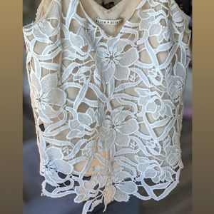 Alice + Olivia Floral White Tank Top